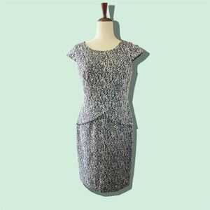 Calvin Klein Black and White Midi Dress